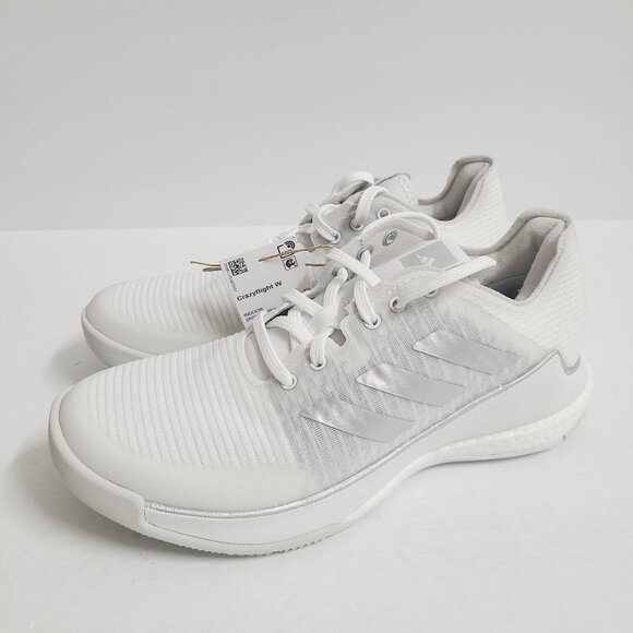 NEW Adidas Womens CrazyFlight Volleyball Shoes IG3970 Size 14 White Silver